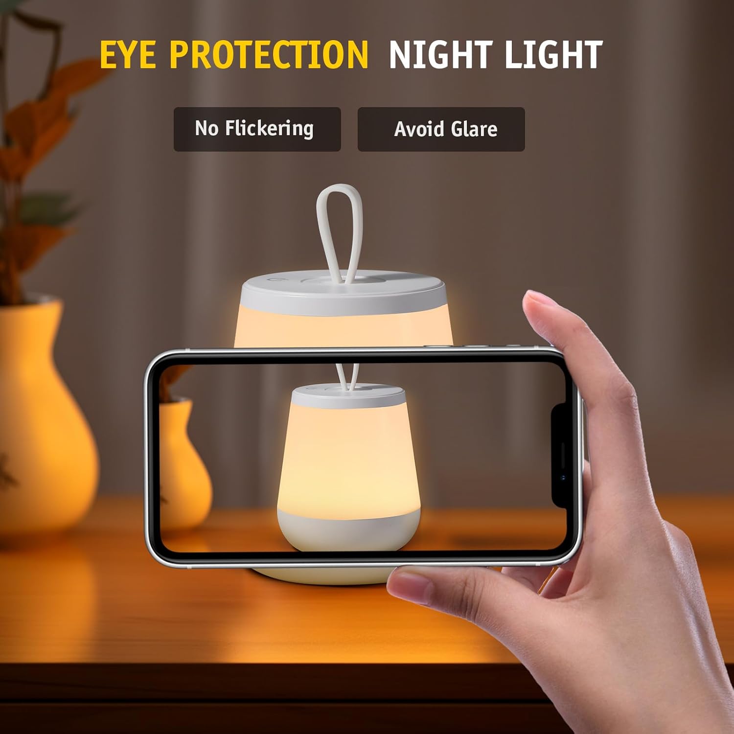 Diboniur Touch Bedroom Bedside Lamp, Multi-Color Night Light Baby Night Light Child Rechargeable LED Night Light Adult with Remote Control, Warm Fashion 16 RGB Colours