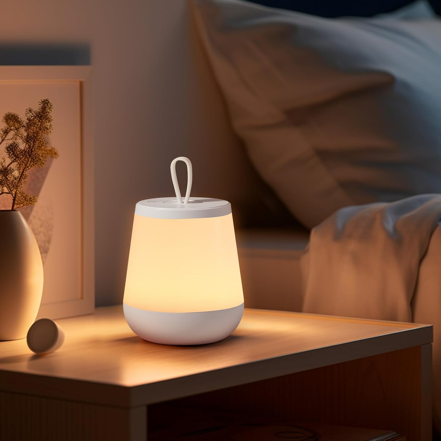 Diboniur Touch Bedroom Bedside Lamp, Multi-Color Night Light Baby Night Light Child Rechargeable LED Night Light Adult with Remote Control, Warm Fashion 16 RGB Colours