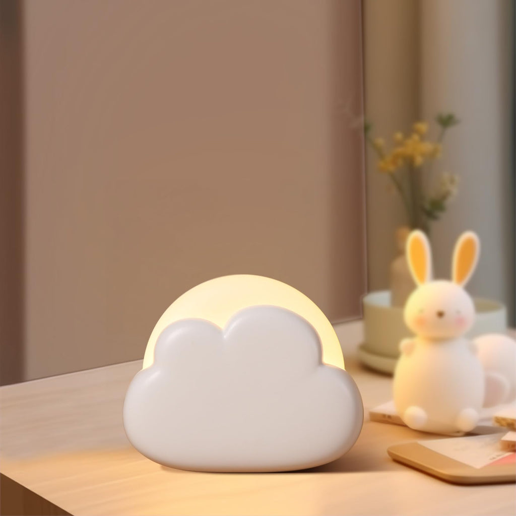 Diboniur Portable Nomadic Night Light, Rechargeable Cloud Night Light for Nursing, Baby Night Light Bedside Lamp, Baby Bedroom Decor Light, 4 Adjustable Intensities (White)
