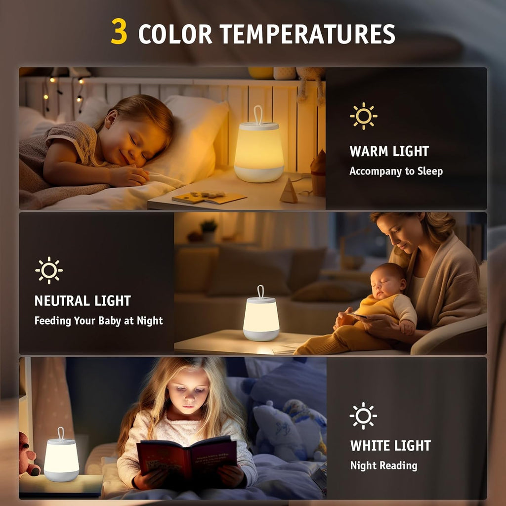 Diboniur Touch Bedroom Bedside Lamp, Multi-Color Night Light Baby Night Light Child Rechargeable LED Night Light Adult with Remote Control, Warm Fashion 16 RGB Colours